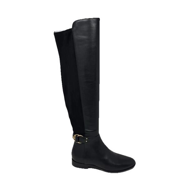 Tory Burch over the knee boots Marsen black leather suede 8 - Picture 2 of 16